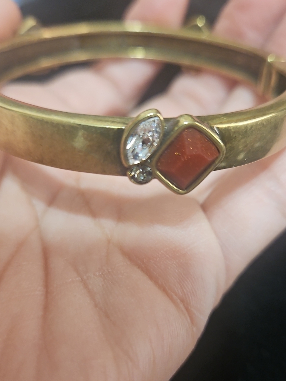 Silpada Brass Bracelet with Red Accent Stone